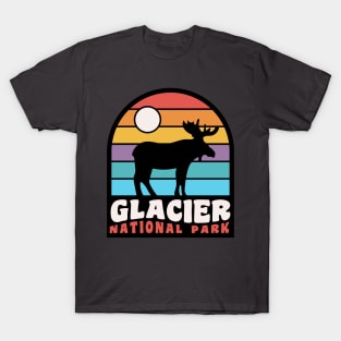 Glacier National Park Moose Badge T-Shirt